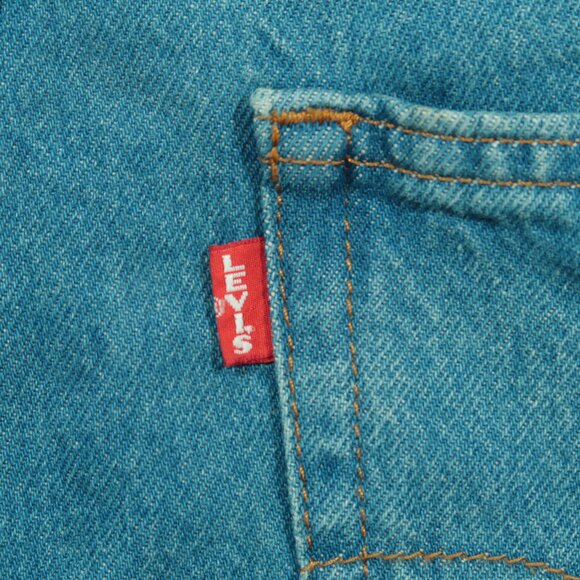 Levis Premium Overalls Womens S Blue Denim Bib Straight Leg - Picture 7 of 10